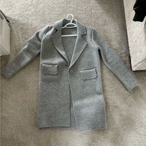 Grey wool dress coat
